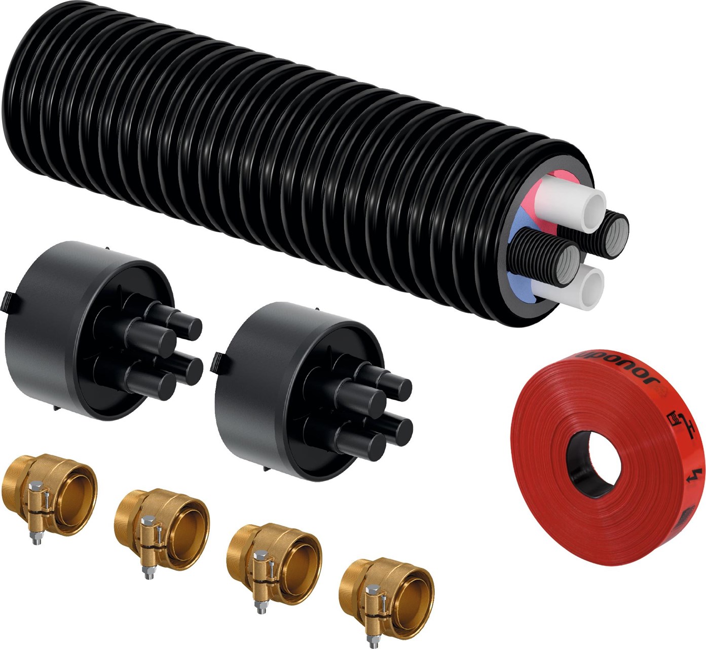 Uponor Ecoflex Thermo -verbindingsset Twin HP 2x32x2,9-2x32x3,5/140 L=8m