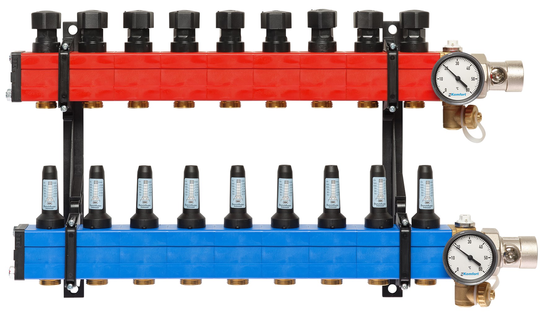 Komfort verdeler type 4010 25 - 135 l/u., 9 groepen