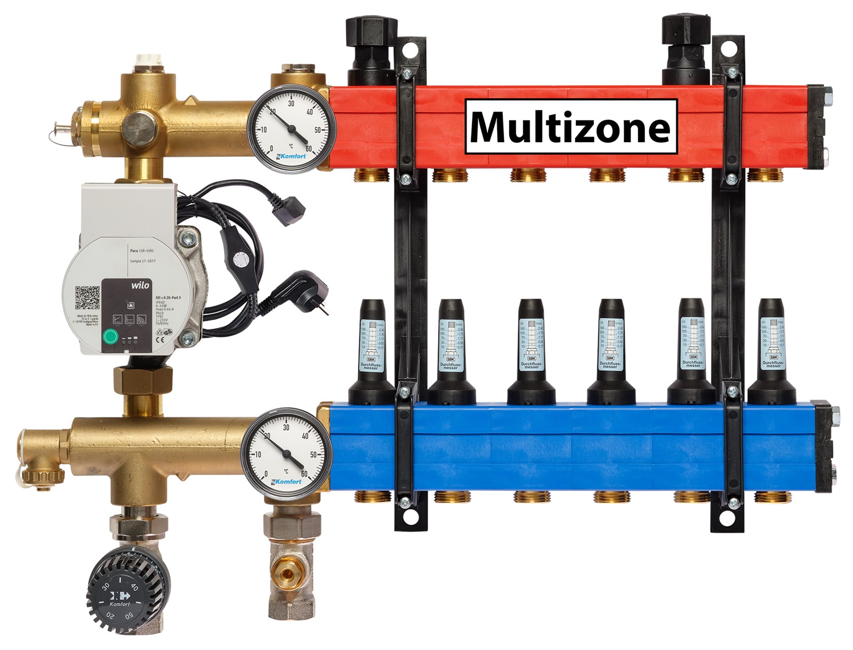 Multizone verdeler met energiezuinige pomp 25 - 135l, 6-groepen