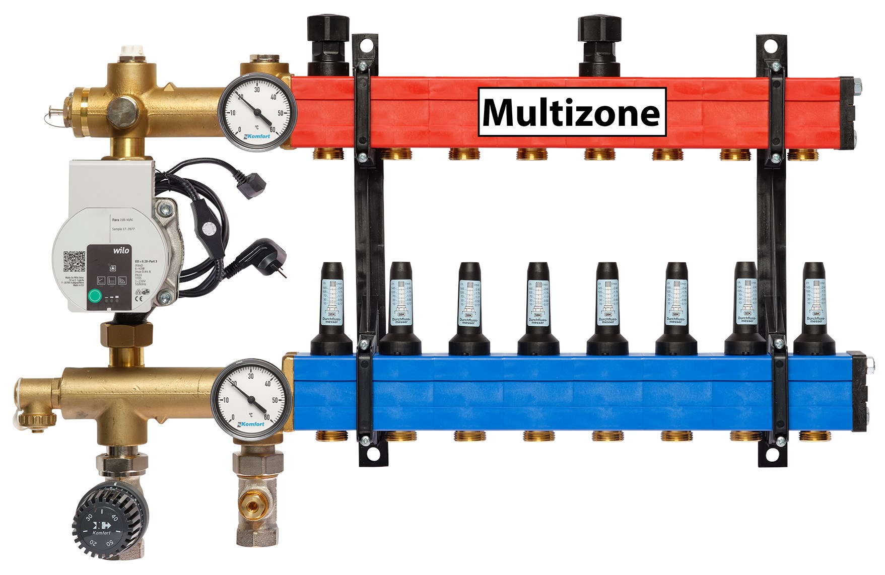 Multizone verdeler met energiezuinige pomp 25 - 135l, 8-groepen