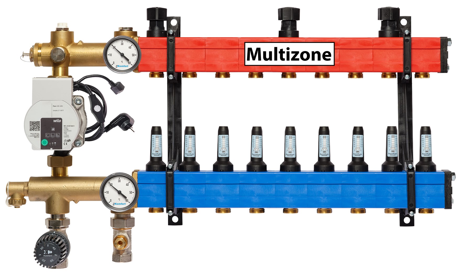 Multizone verdeler met energiezuinige pomp 25 - 135l, 9-groepen