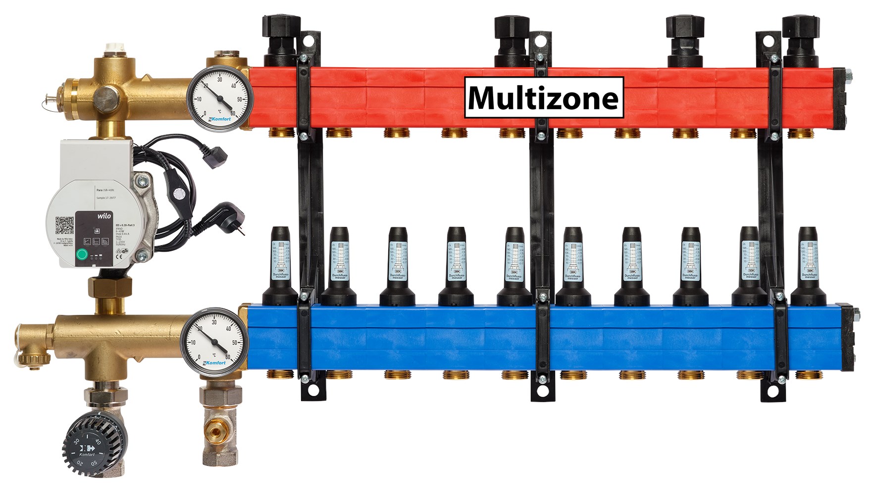 Multizone verdeler met energiezuinige pomp 25 - 135l, 10-groepen