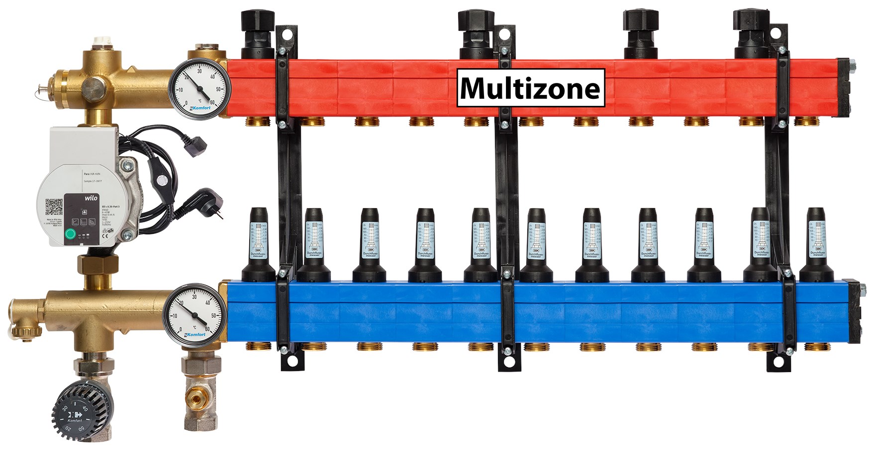 Multizone verdeler met energiezuinige pomp 25 - 135l, 11-groepen