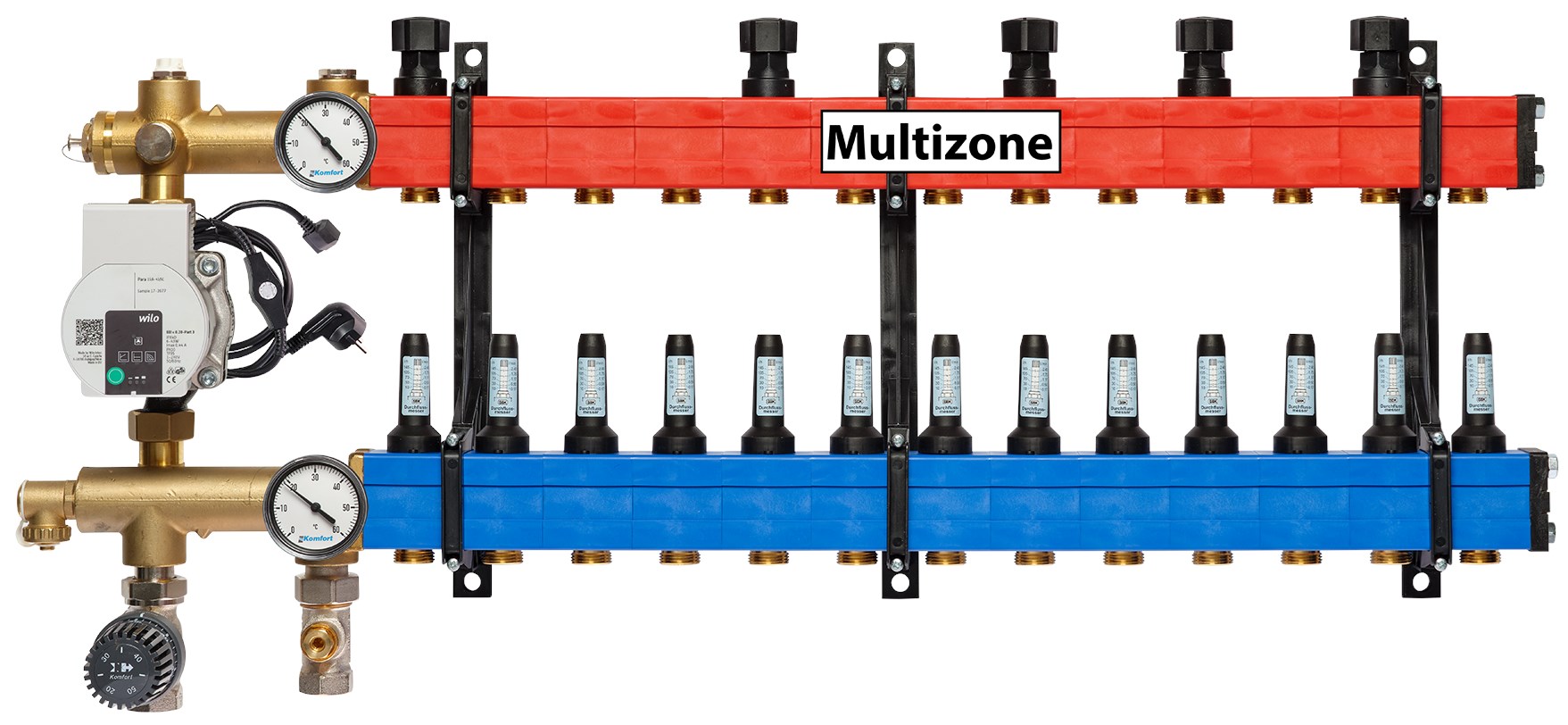 Multizone verdeler met energiezuinige pomp 25 - 135l, 13-groepen