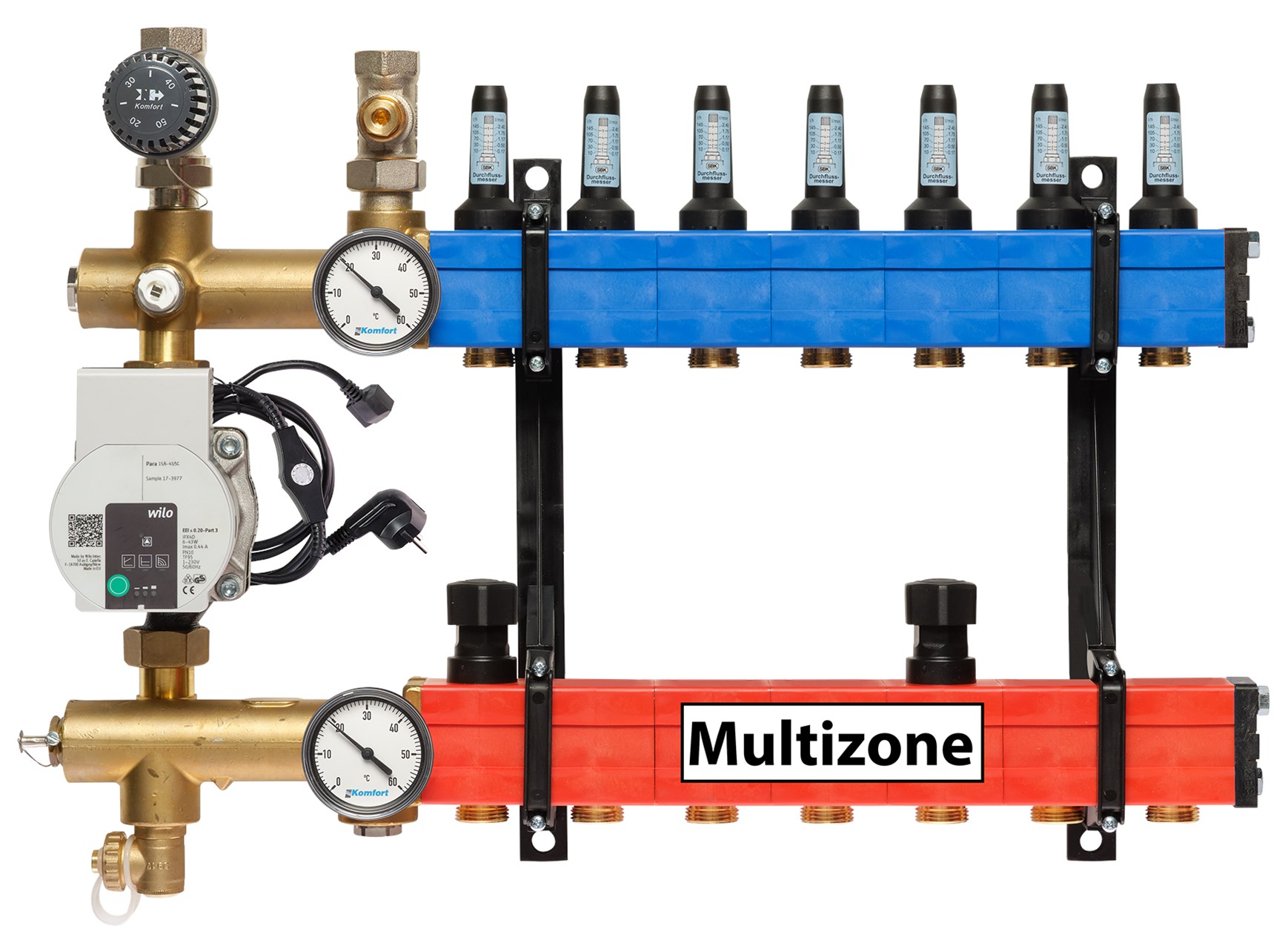 Multizone verdeler met energiezuinige pomp 25 - 135l, 7-groepen