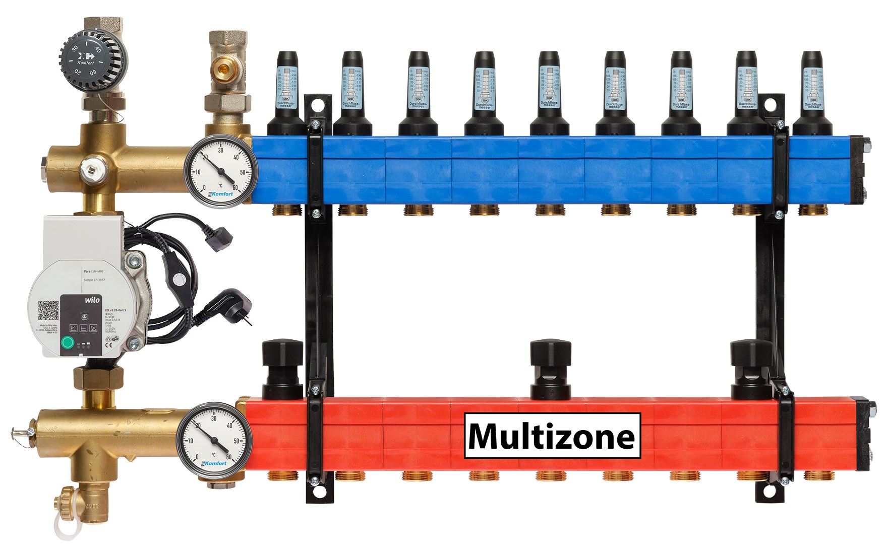 Multizone verdeler met energiezuinige pomp 25 - 135l, 9-groepen