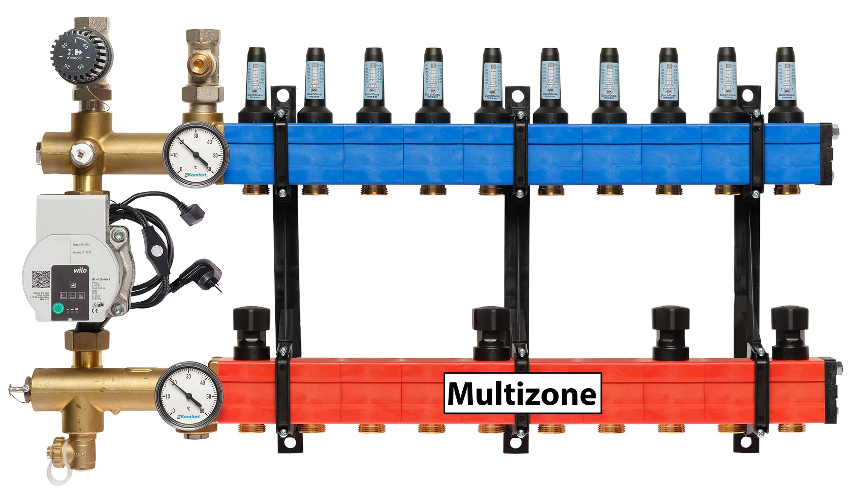 Multizone verdeler met energiezuinige pomp 25 - 135l, 10-groepen