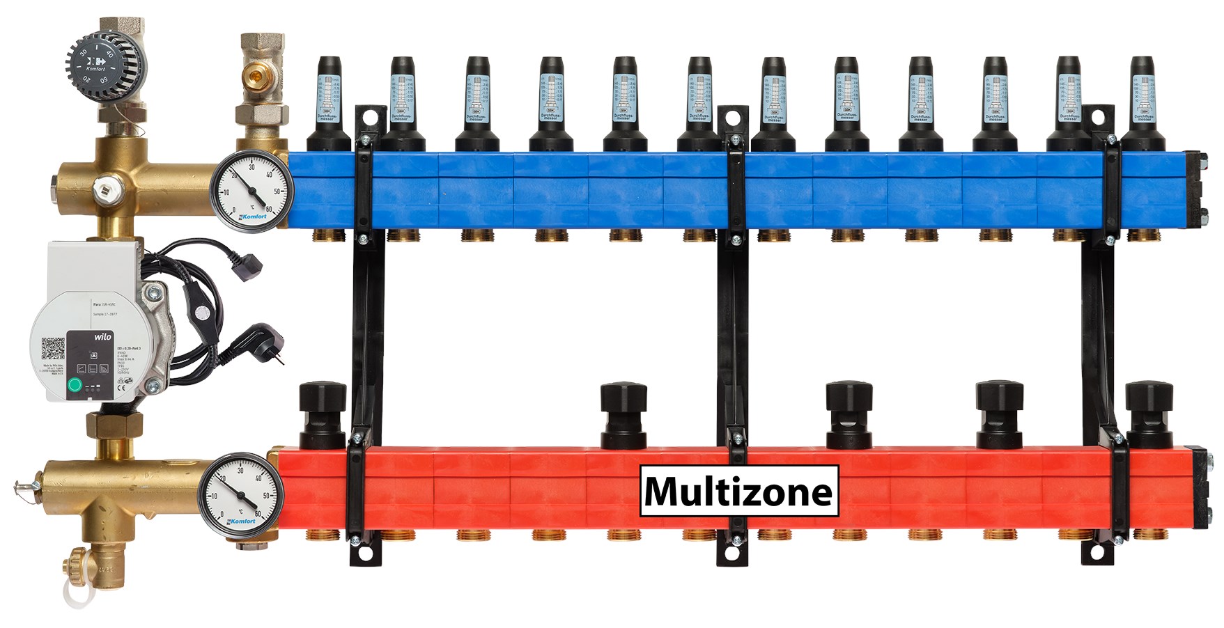 Multizone verdeler met energiezuinige pomp 25 - 135l, 12-groepen