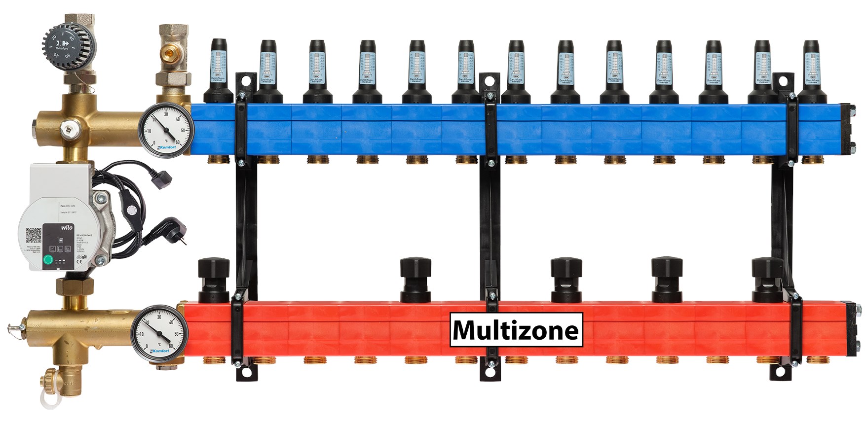 Multizone verdeler met energiezuinige pomp 25 - 135l, 13-groepen