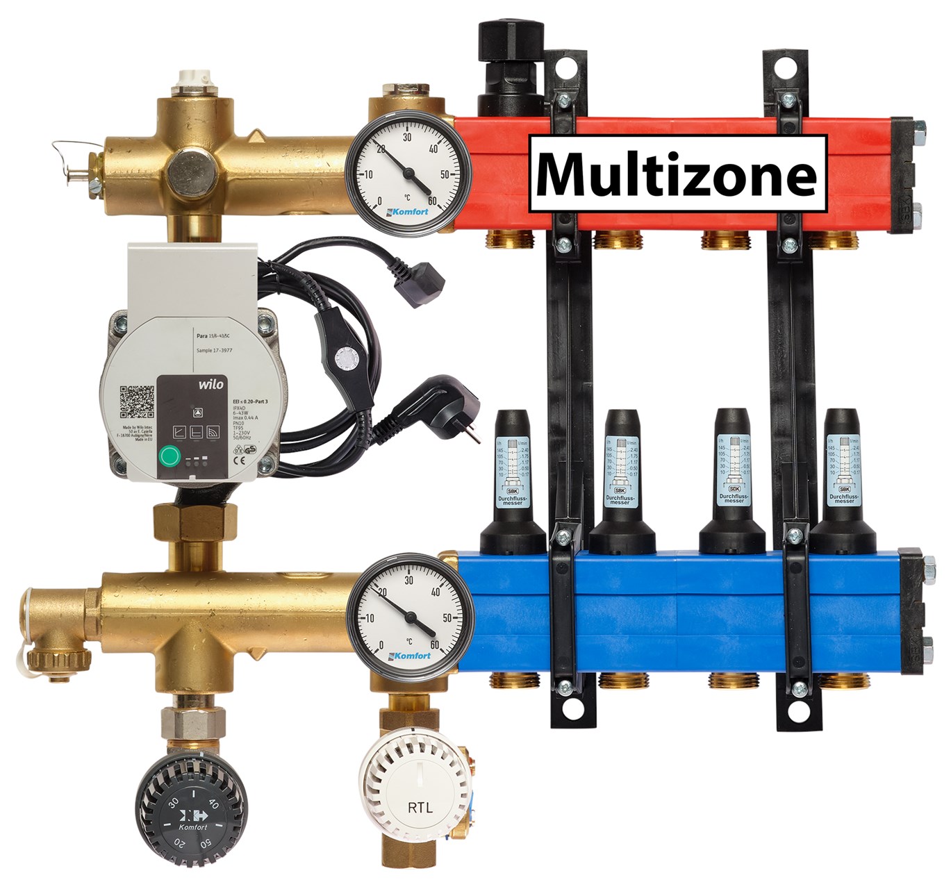 Stadverwarming Multizone verdeler Nuon/Eneco, 4 groepen