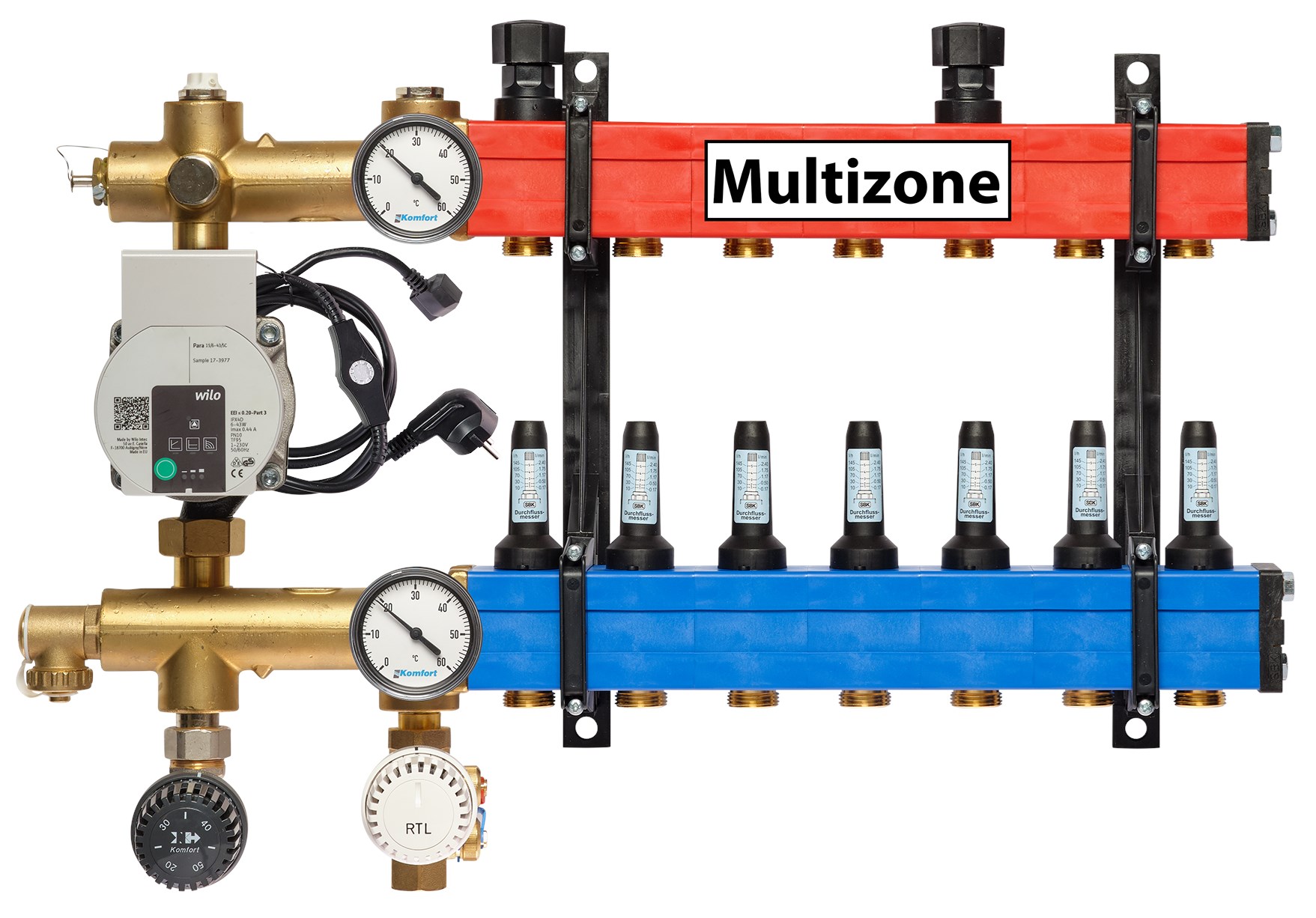 Stadverwarming Multizone verdeler Nuon/Eneco, 7 groepen