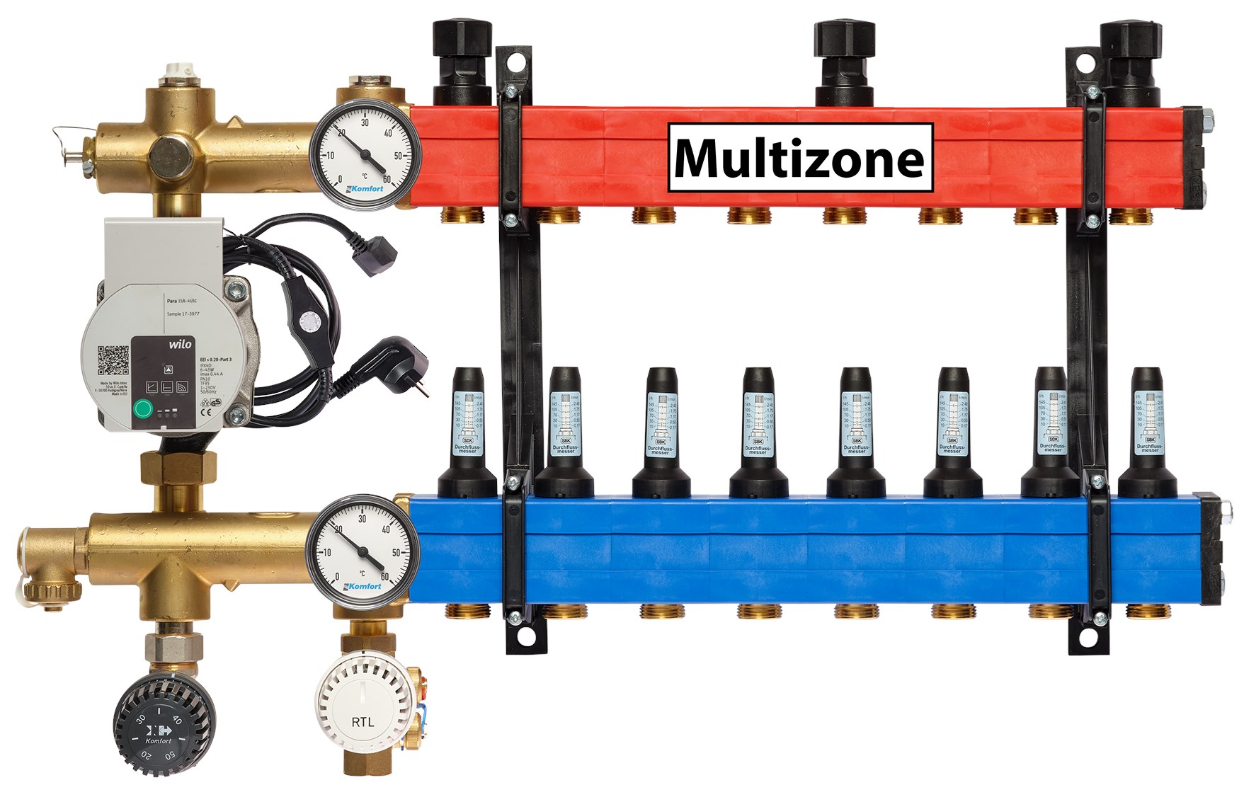 Stadverwarming Multizone verdeler Nuon/Eneco, 8 groepen