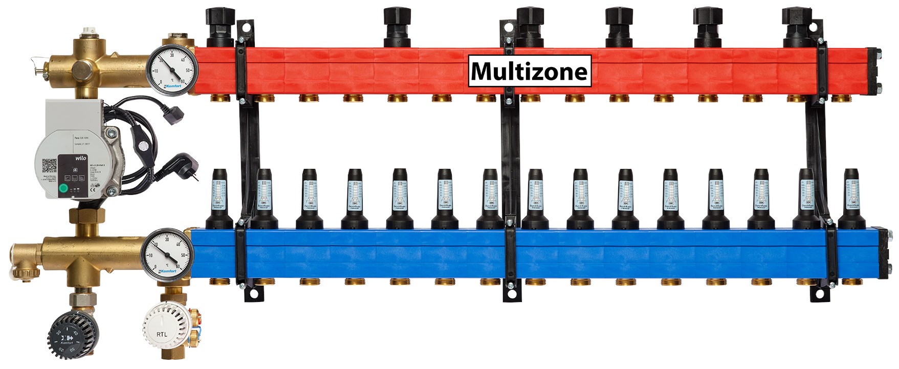 Stadverwarming Multizone verdeler Nuon/Eneco, 15 groepen