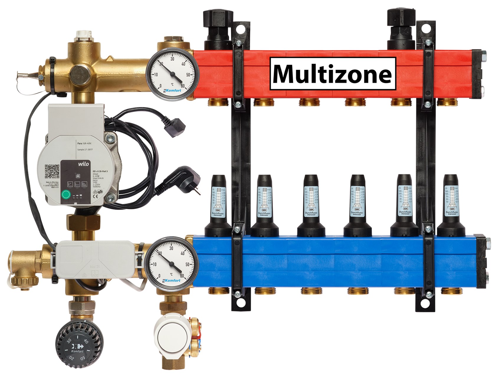 Stadverwarming Multizone verdeler Essent, 6 groepen