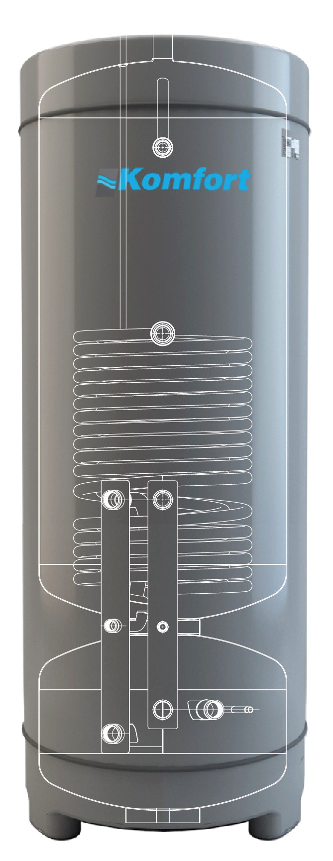 Komfort warm tapwater boiler 200L + buffer 50L