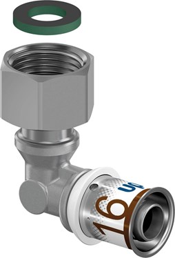 Uponor S-Press PLUS kniekoppeling met wartel binnendraad 20-G3/4"SN