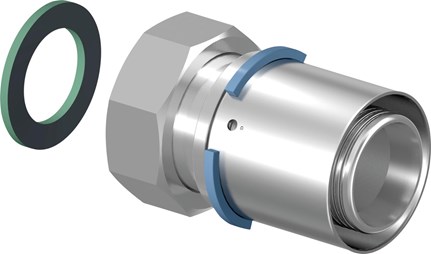 Uponor S-Press schroefkoppeling met wartel binnendraad 40-G1 1/2"SN