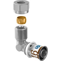 Uponor S-Press PLUS kniekoppeling klemovergang koper 16-G3/8"MT/10CU