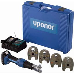 Uponor S-Press accupersmachine Mini2 met Mini KSPO persbek 16/20/25/32