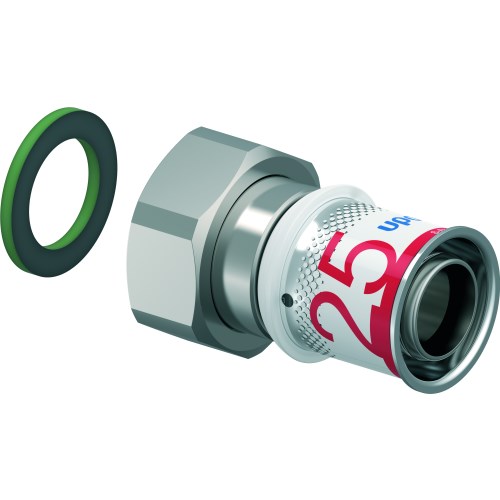 Uponor S-Press PLUS schroefkoppeling met wartel binnendraad 25-G1"SN