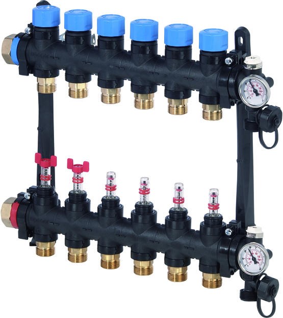 Uponor Vario M verdeler met debietmeter FM 10X G3/4 Euro