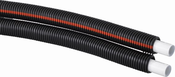 Uponor Uni Pipe PLUS in mantelbuis twin 16x2,0 - 25/20 black 50m