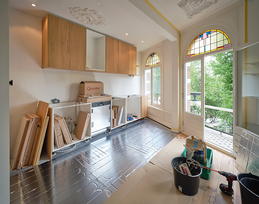 Keukenrenovatie Amsterdam met droogbouw vloerverwarming
