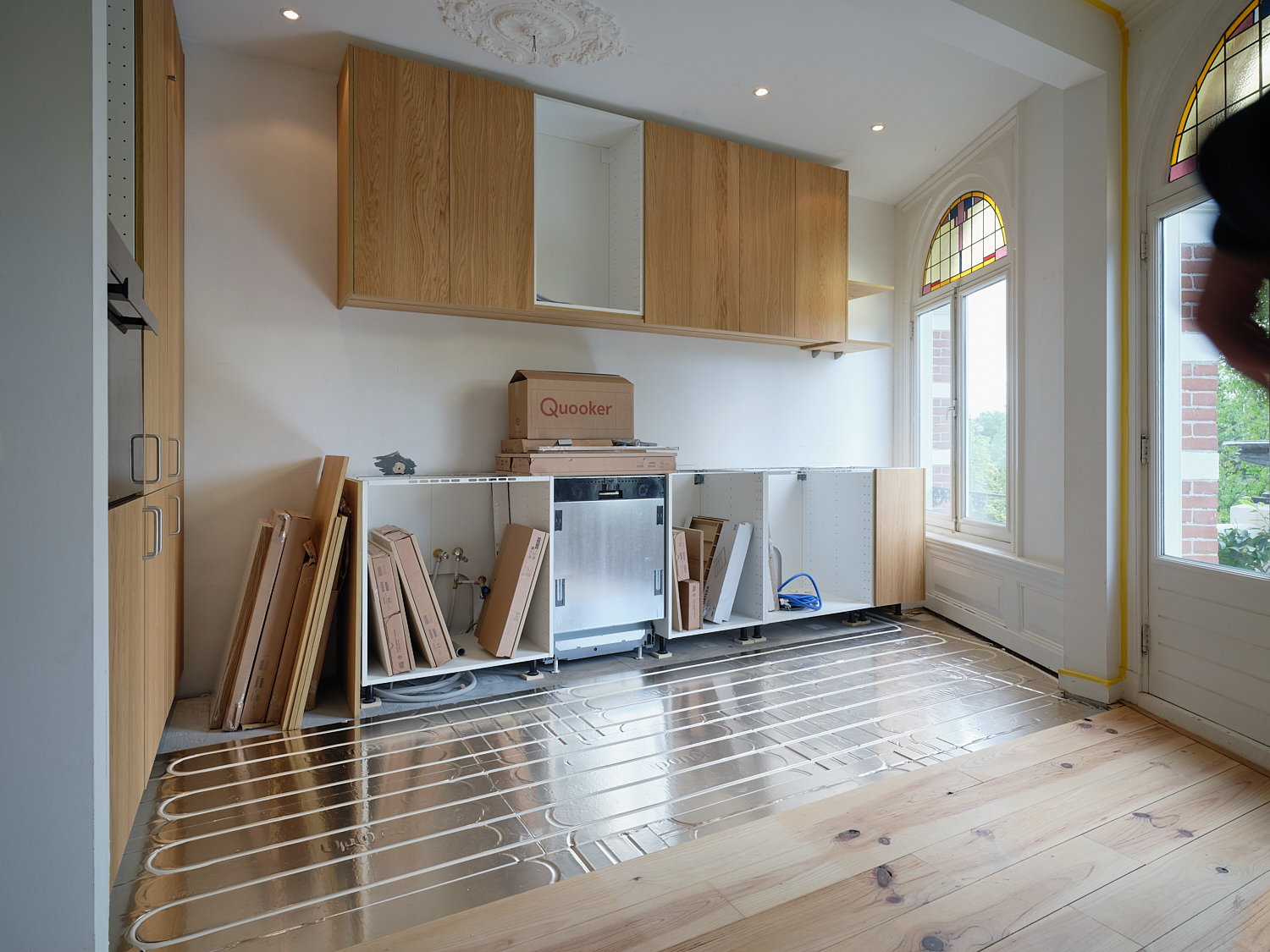 Keukenrenovatie met droogbouw vloerverwarming